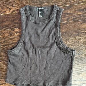 Forever 21 Black Sleeveless Ribbed Crop Top